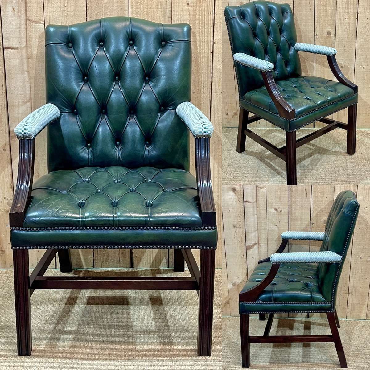 English Chesterfield Leather Armchair From The 70s