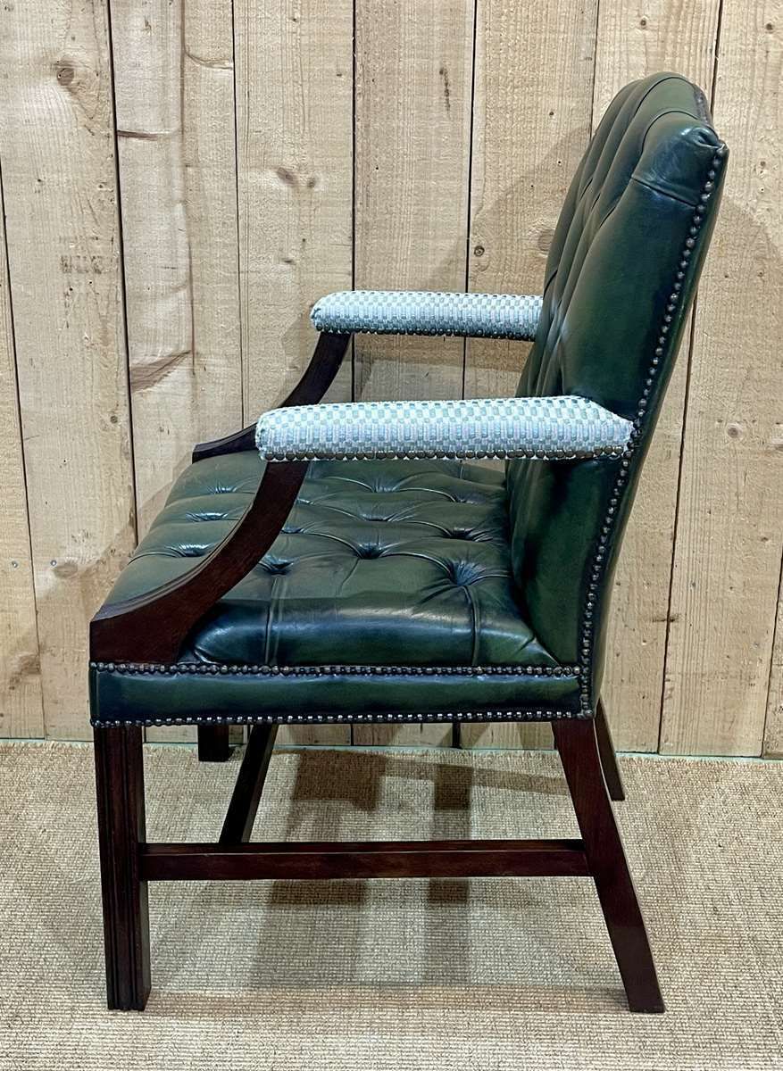 photo for sale English Chesterfield Leather Armchair From The 70s