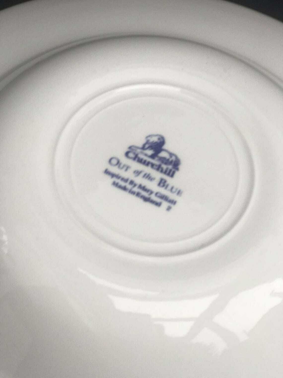 Set Of 4 Churchill Out Of The Blue 22,3 Cm/8.7″ Soup/Pasta/Risotto Plates Inspired By Mary Gilliatt Blue And White Table Decor English Gift photo vinterior