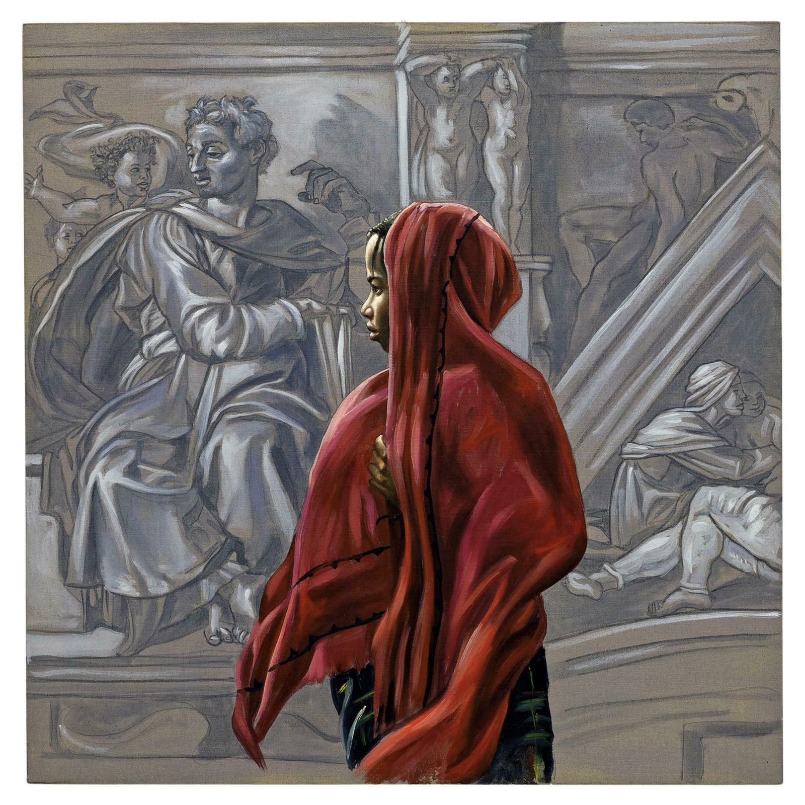 Oil On Canvas "Untitled" Unique Work By Ali Hassoun, Year 2003