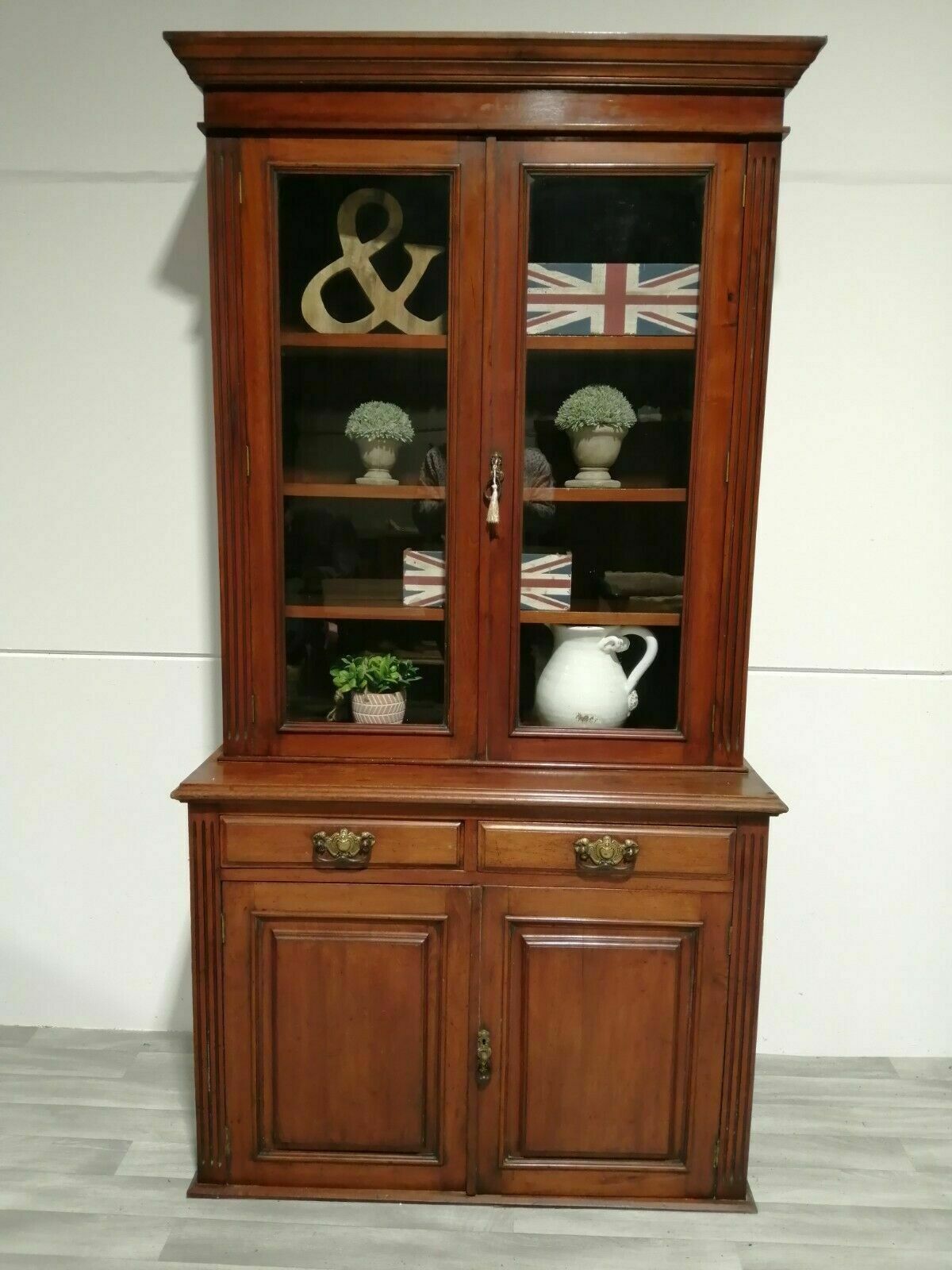 Antique Welsh Arts And Crafts Style Bookcase House Keepers Cupboard photo vintage
