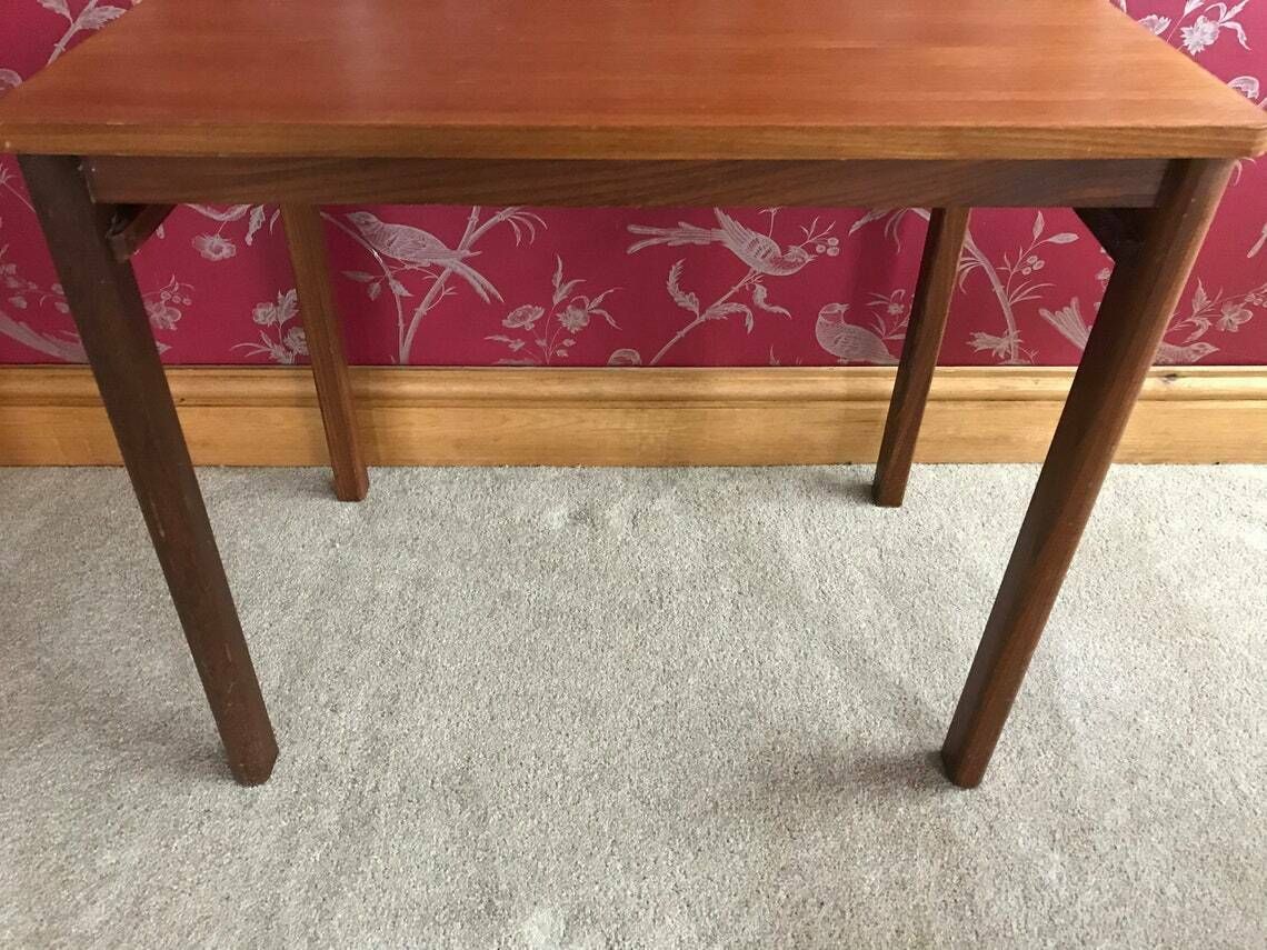 Vintage Nest Of Three Mid Century Coffee Or Occasional Tables In Teak photo Furniture