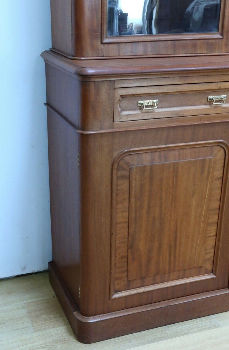 photo for sale Victorian Mahogany Two Body Bookcase, England – Mid 19th Century