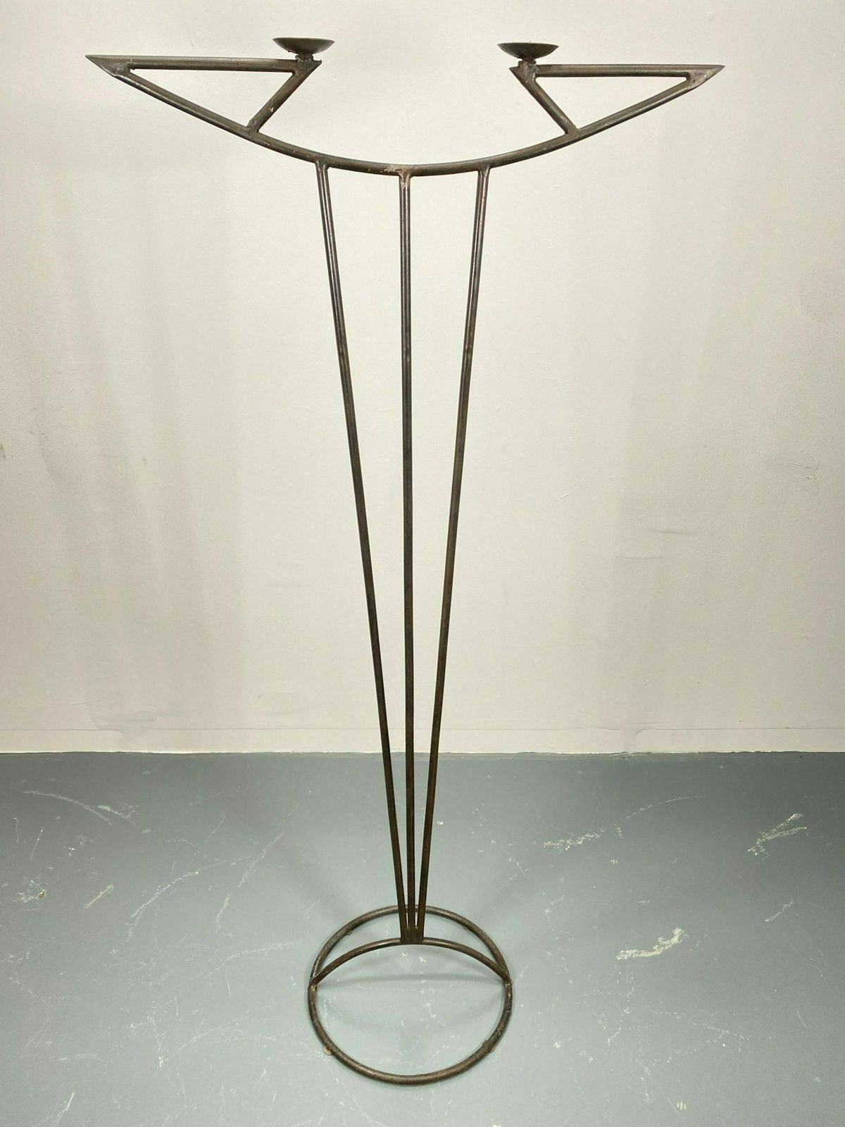 Vintage Wrought Iron Candle Holder Stand