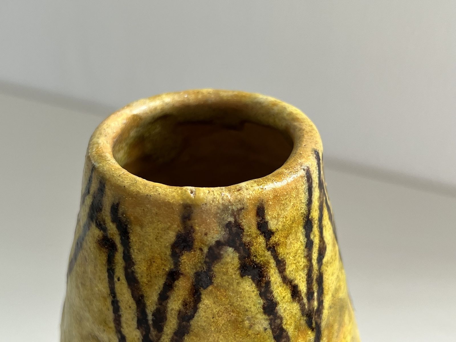 Italian Mid Century Ceramic Vase In Guido Gambone Style, 1950s photo 580.0