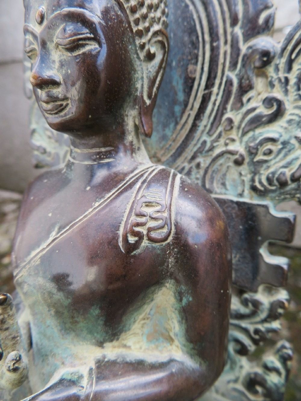 A Copper Alloy Seated Figure Of Buddha In The European Fashion. Indonesian Archipelago,Central Java. Circa Early 15th Century.. photo Art