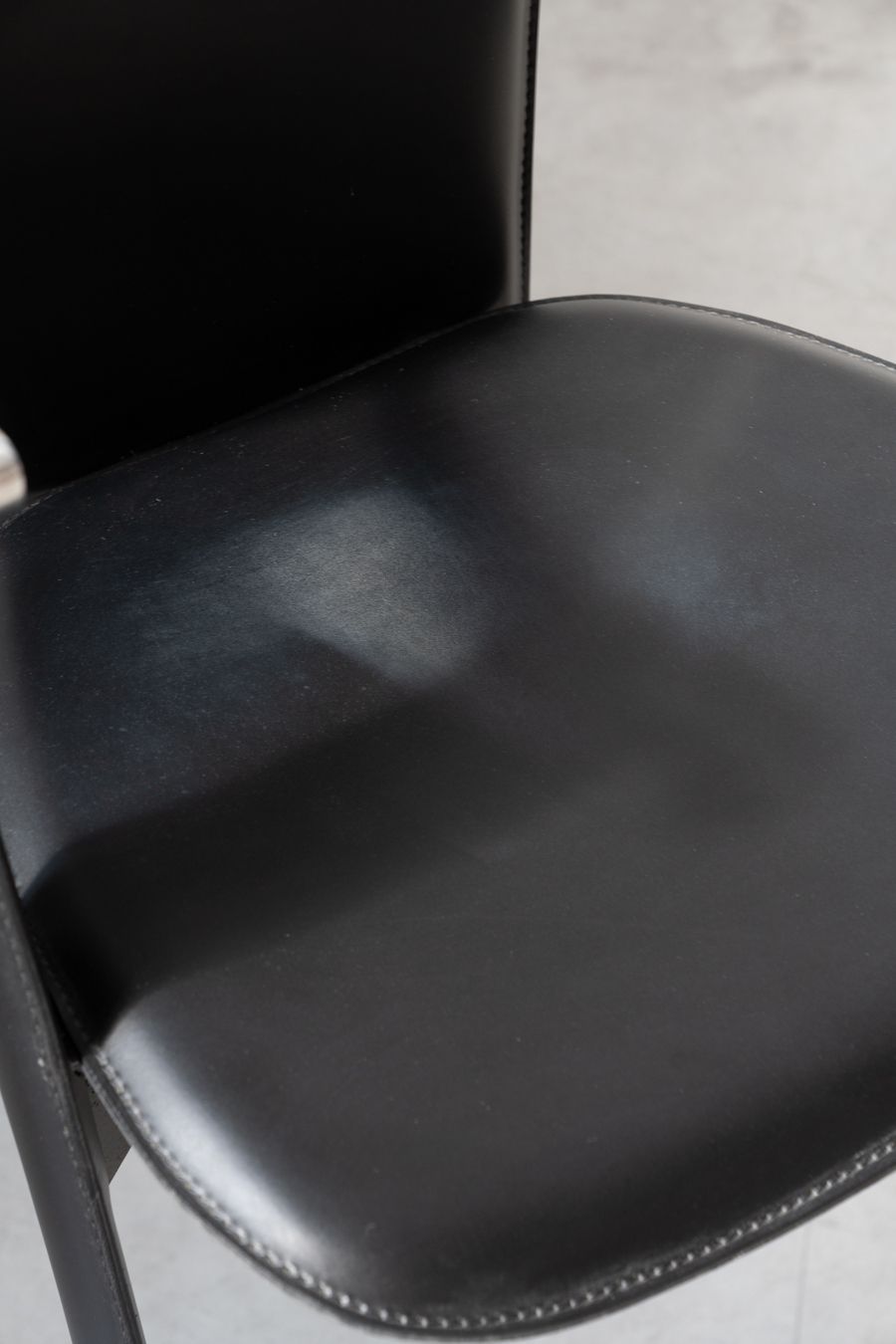Furniture Stine Line 1990s Leather Armchair – Sleek Black Italian Design With Modern Flair photo