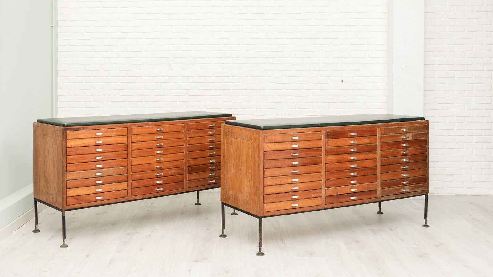Pair Of Industrial Cabinet With Drawers / Haberdashery Counters, 1960s photo buy