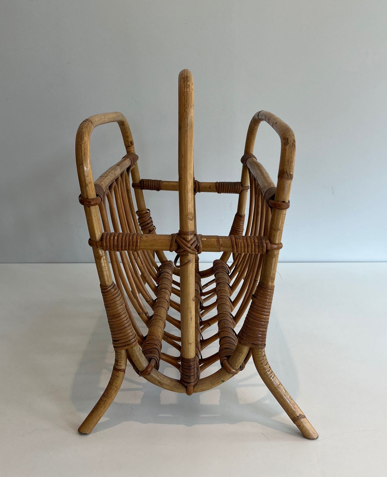 Rattan Magazine Rack, 1950s, Vintage photo buy