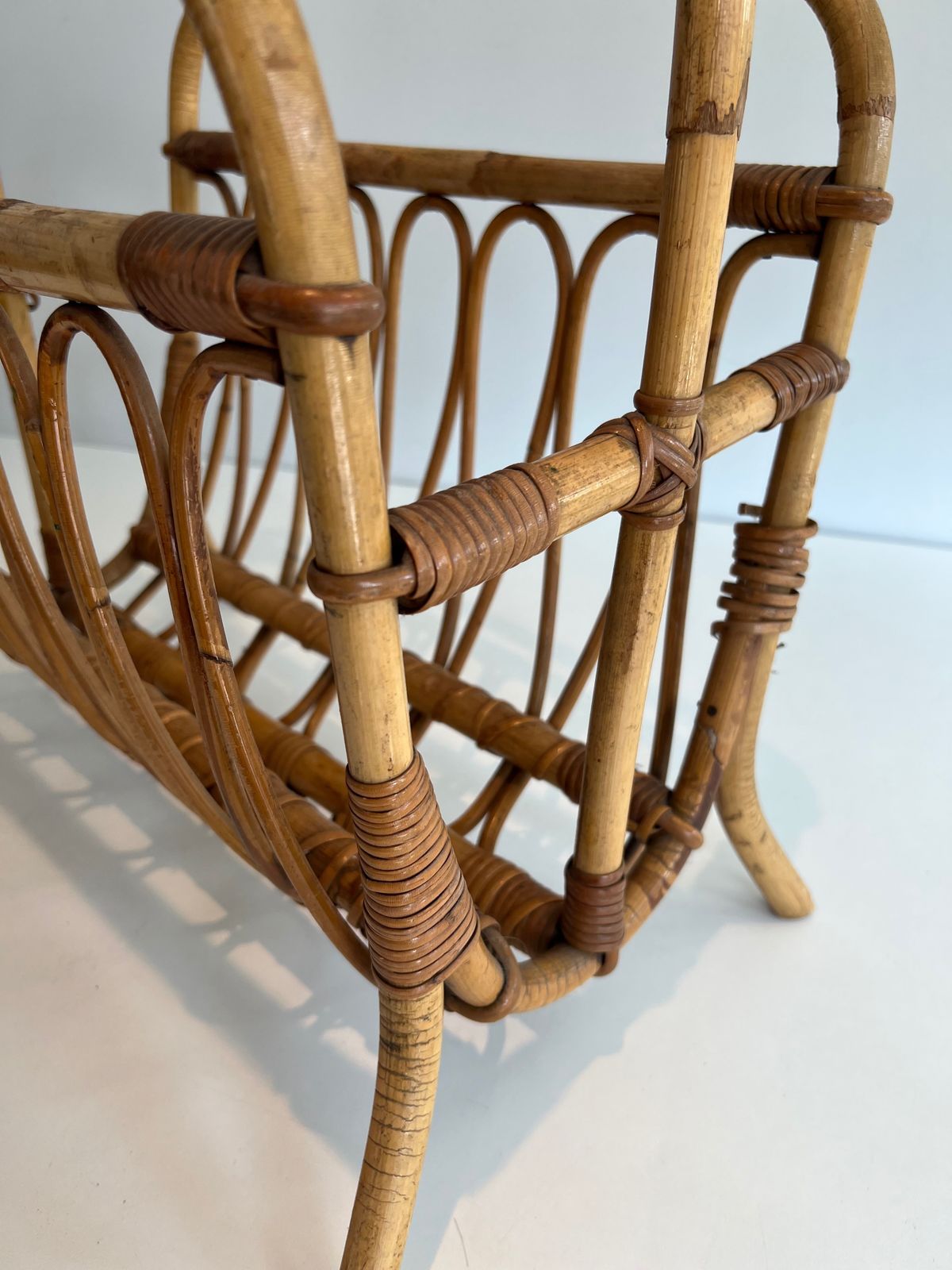 photo furniture Rattan Magazine Rack, 1950s, Vintage