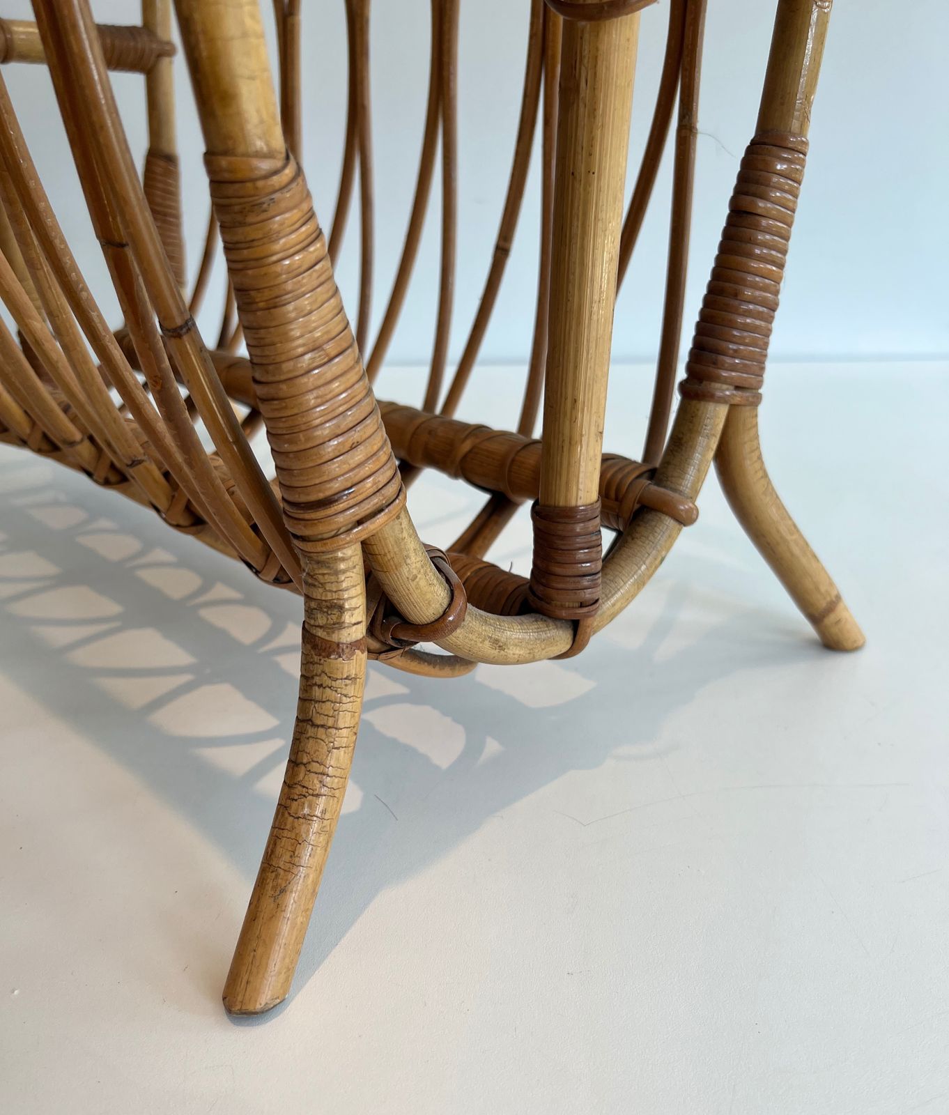 photo for sale Rattan Magazine Rack, 1950s, Vintage