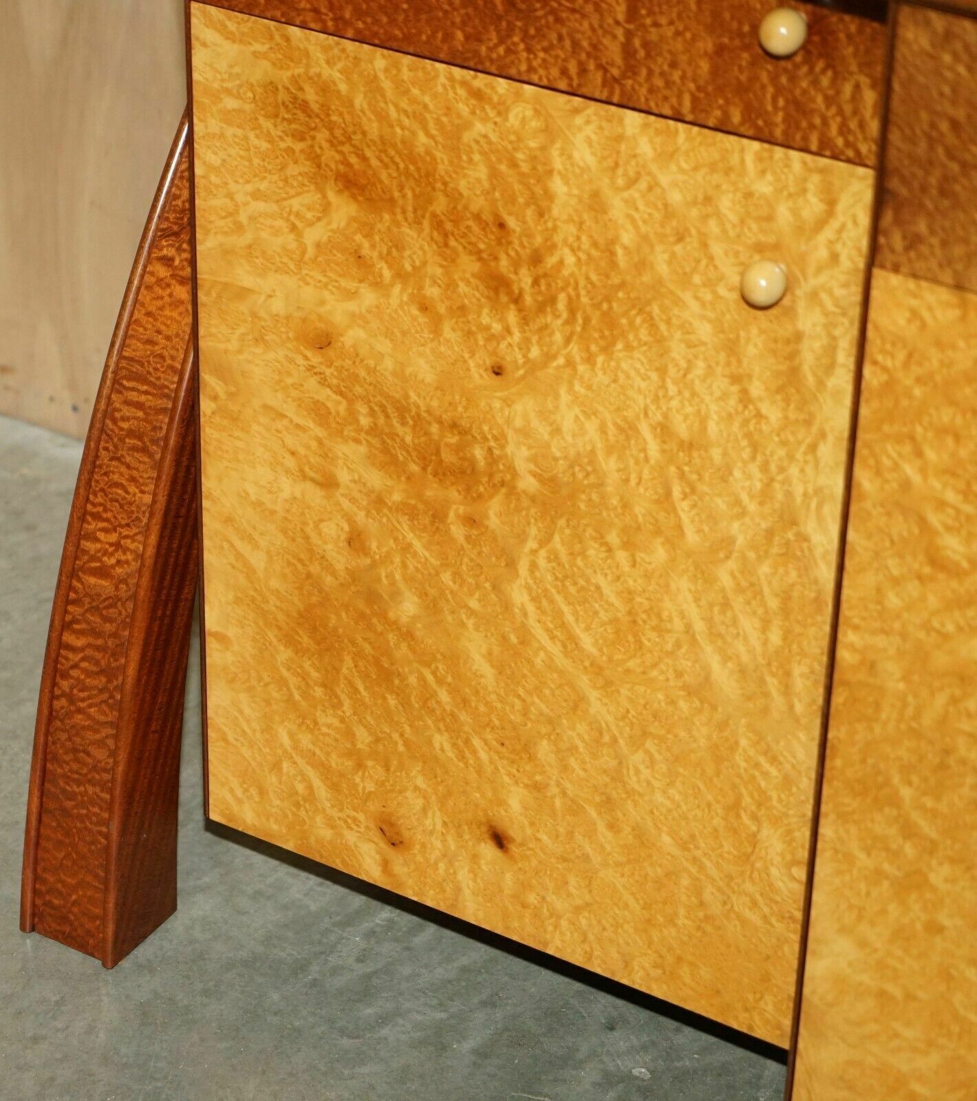 Stunning Burr Maple & Thuya Wood Andrew Vara Art Deco Sculptural Sideboard photo vinterior