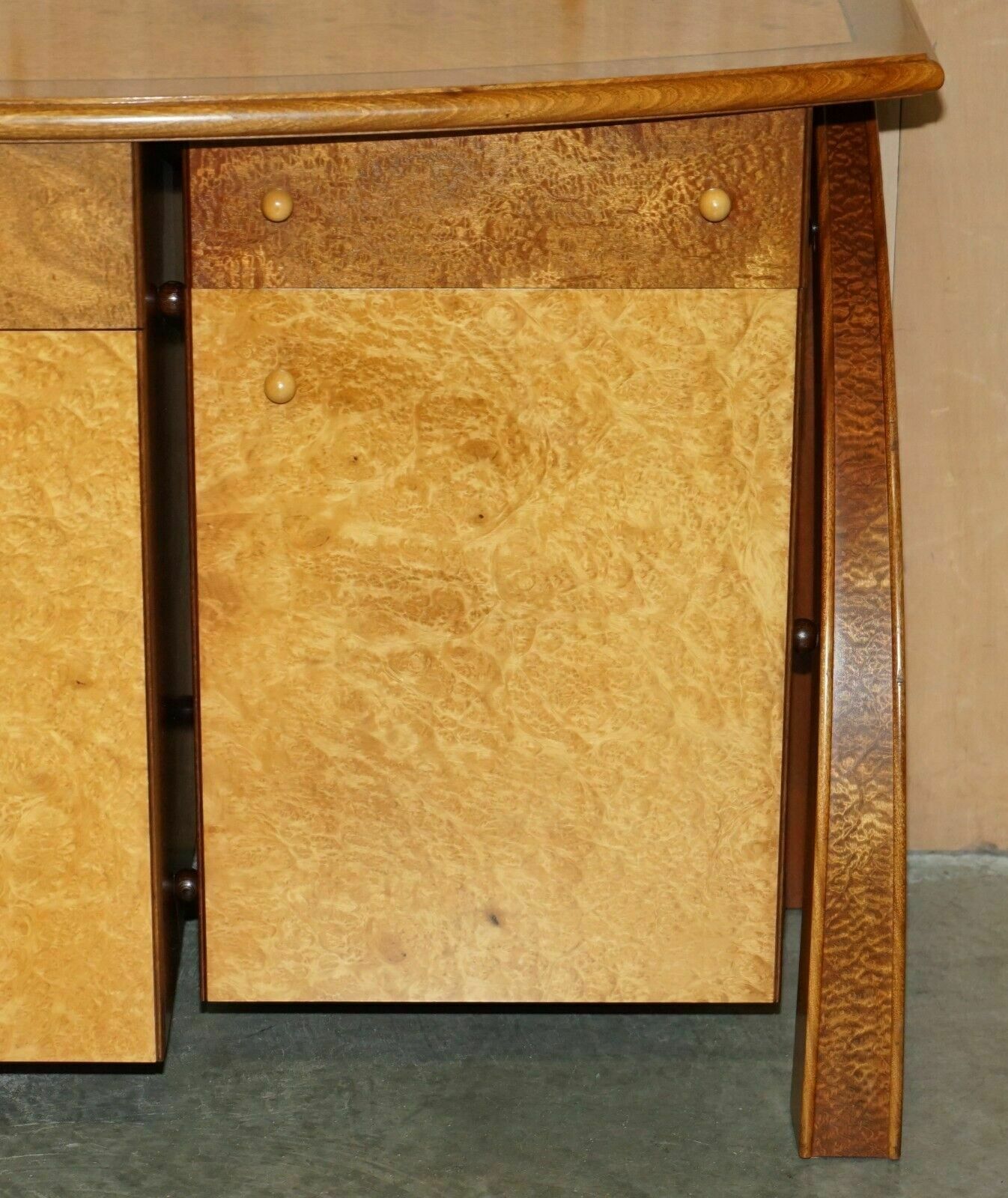 Stunning Burr Maple & Thuya Wood Andrew Vara Art Deco Sculptural Sideboard photo vintage