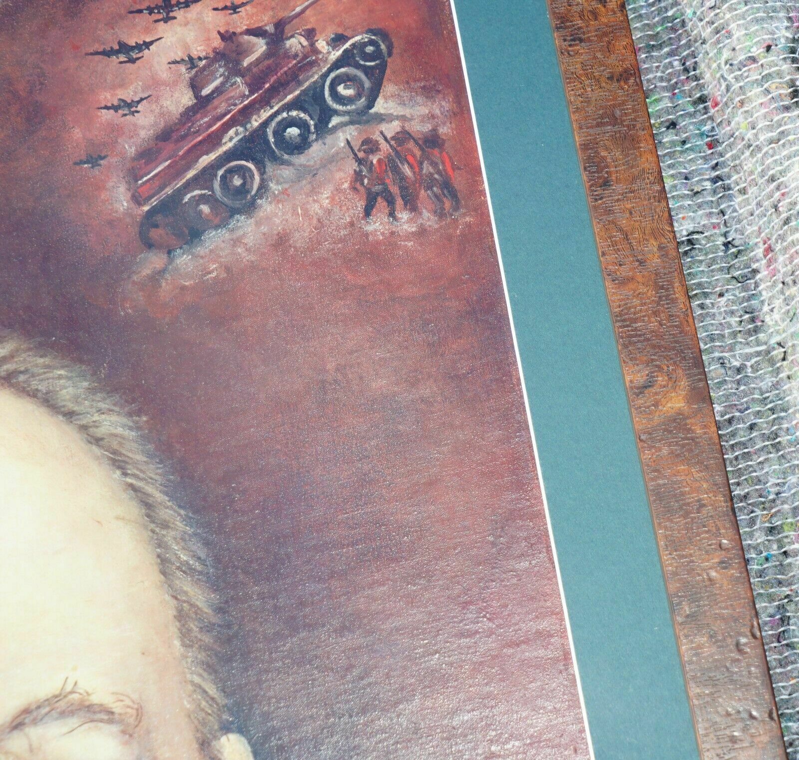 photo for sale Lovely Winston Churchil Oil Painting Signed Jj Burrett Burr Oak Exhibition Frame