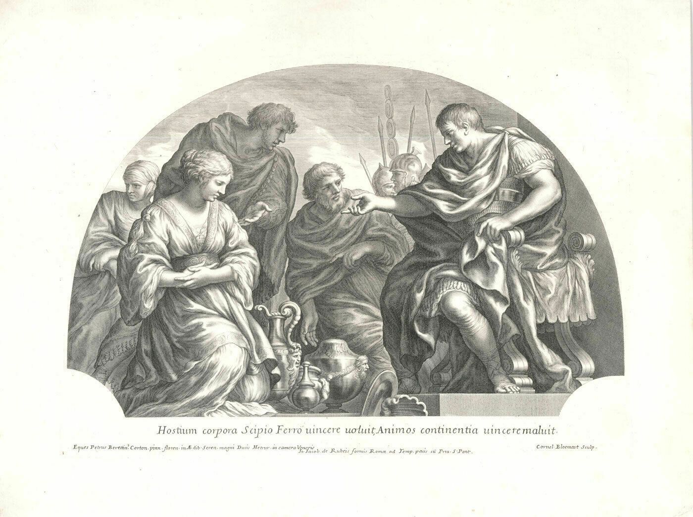 After Cornelis Bloemaer (1603 1692) Engraving, Scipio's Abstinence photo furniture