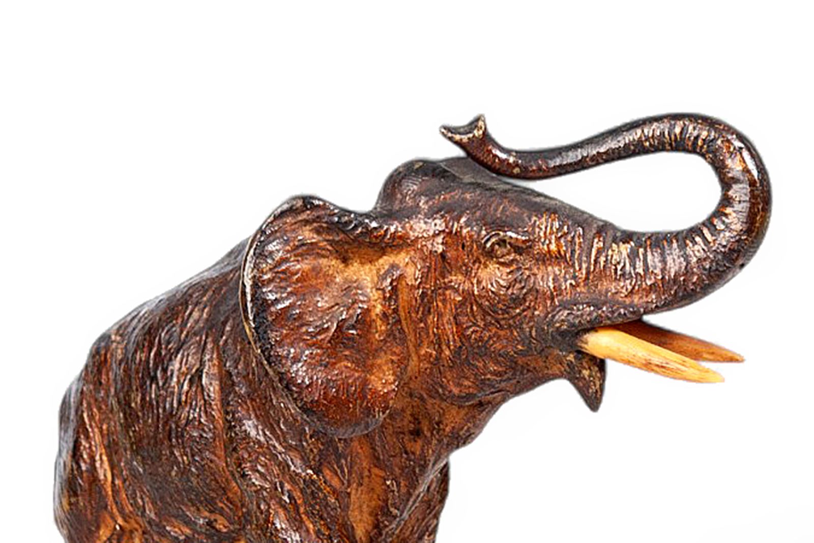 Art Nouveau Cold Painted Bronze Small Elephant Figurine By Franz Bergmann, Austria photo for sale