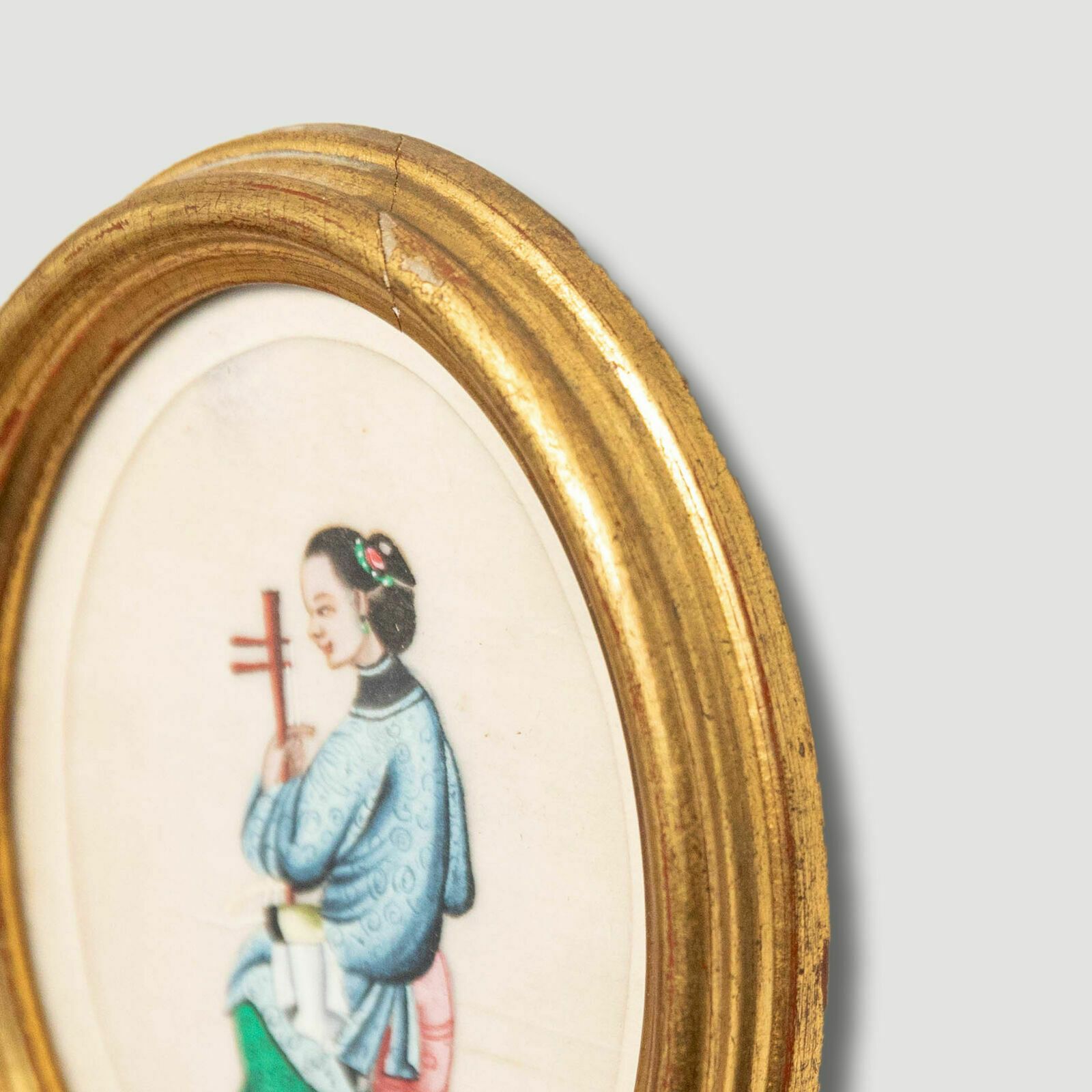 Chinese School 19th Century Watercolour Lady Playing A Jinghu photo 88.0