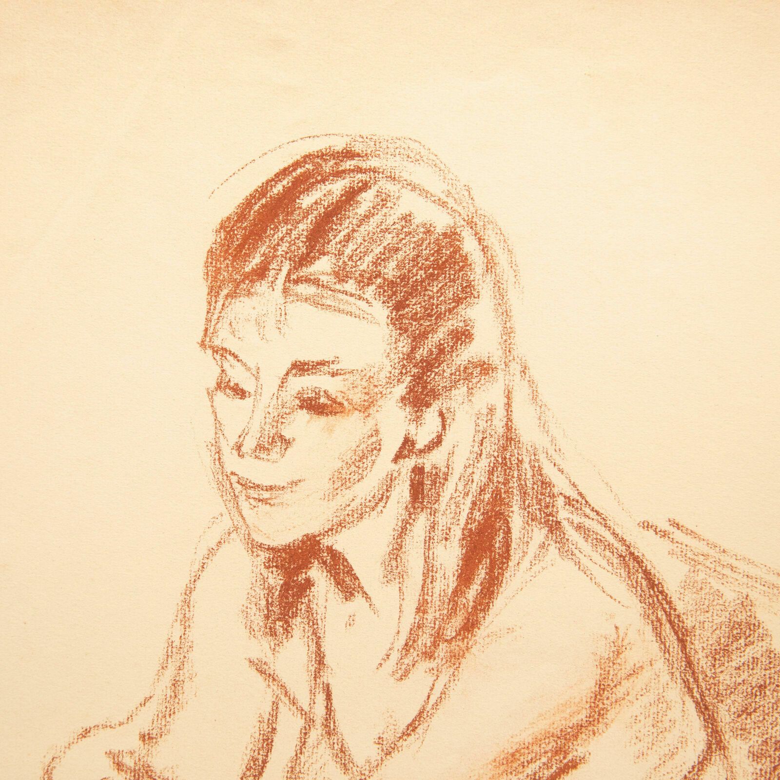 Georges Pacouil (1903 1996) Mid 20th Century Sanguine, Seated Model III photo for sale