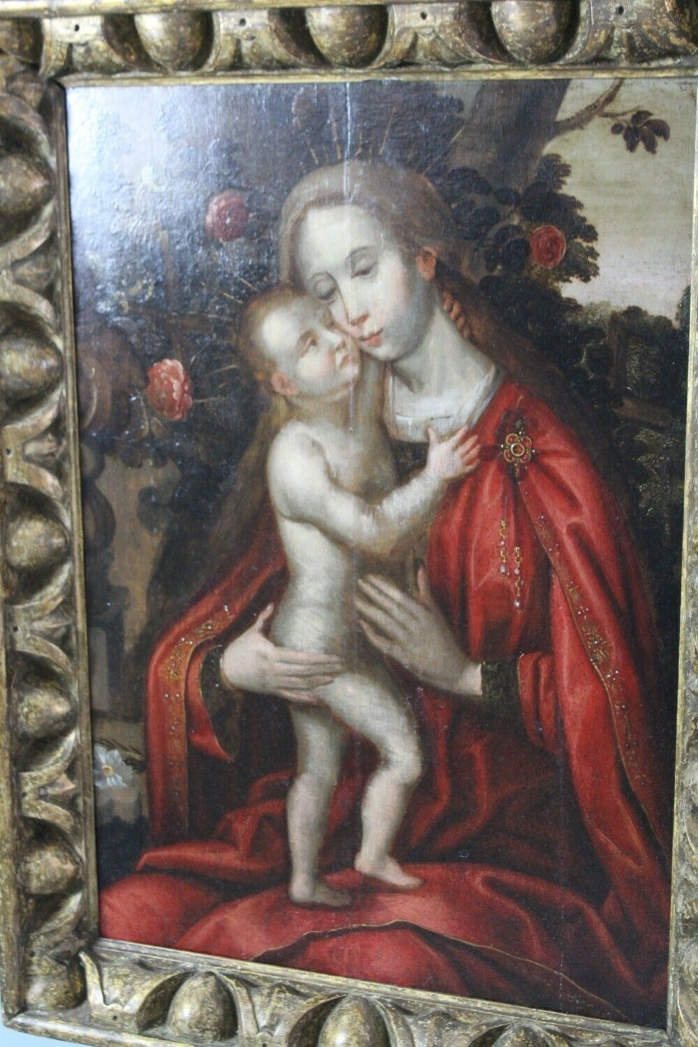 The Madonna And Child In A Rose Garden School Ambrious Benson Painting photo for sale
