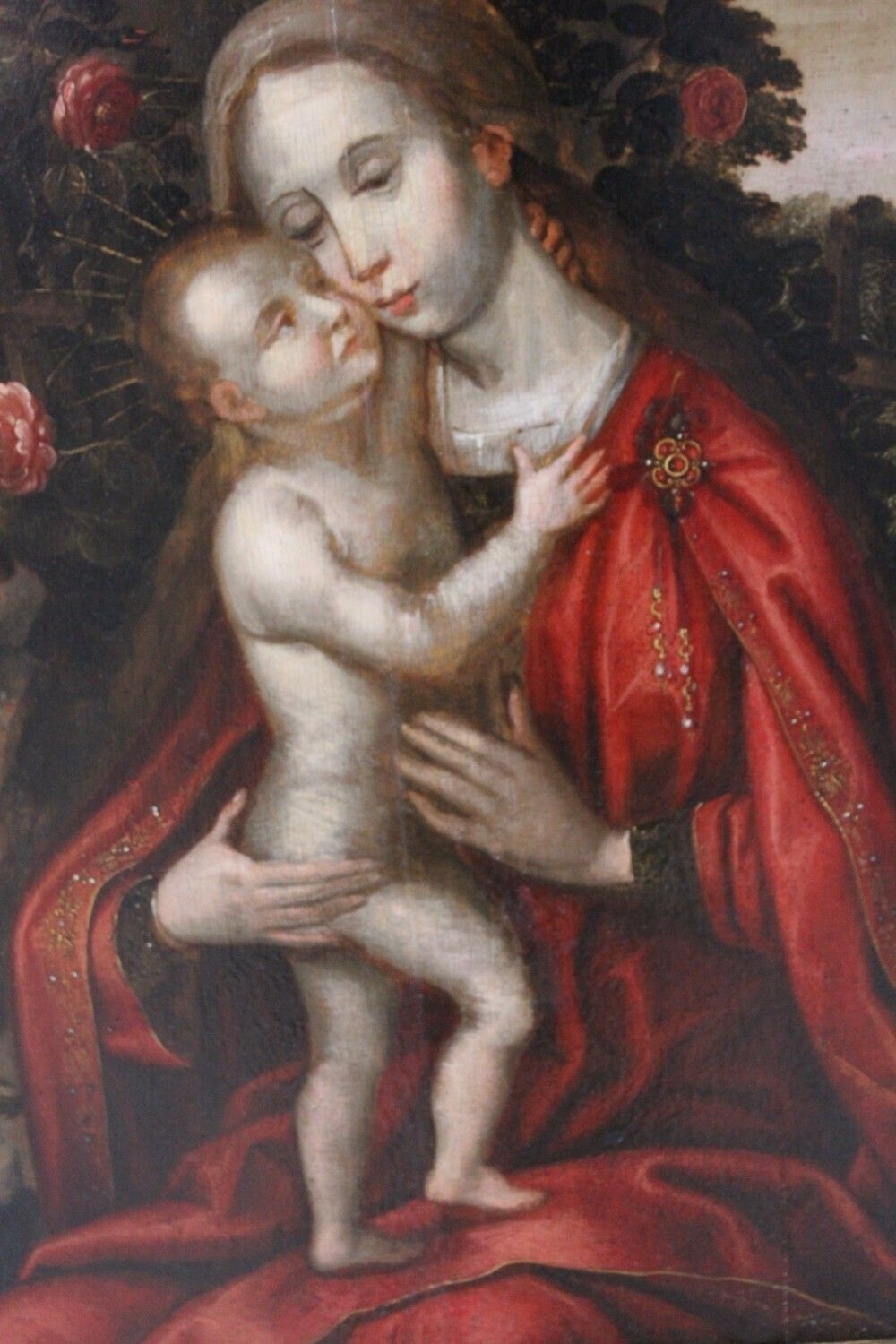 The Madonna And Child In A Rose Garden School Ambrious Benson Painting photo Art