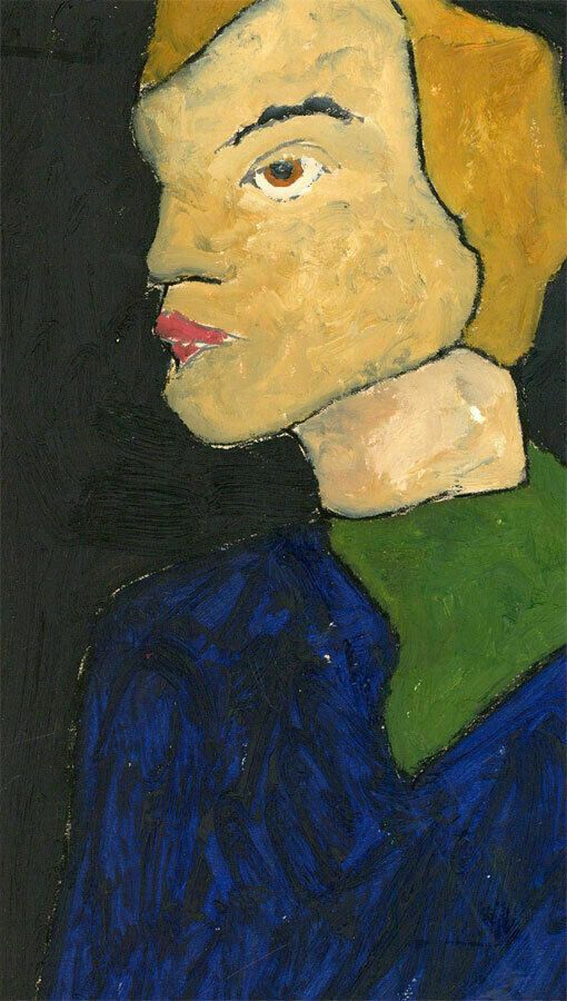 Ben Carrivick Contemporary Oil, Lady In Blue & Green