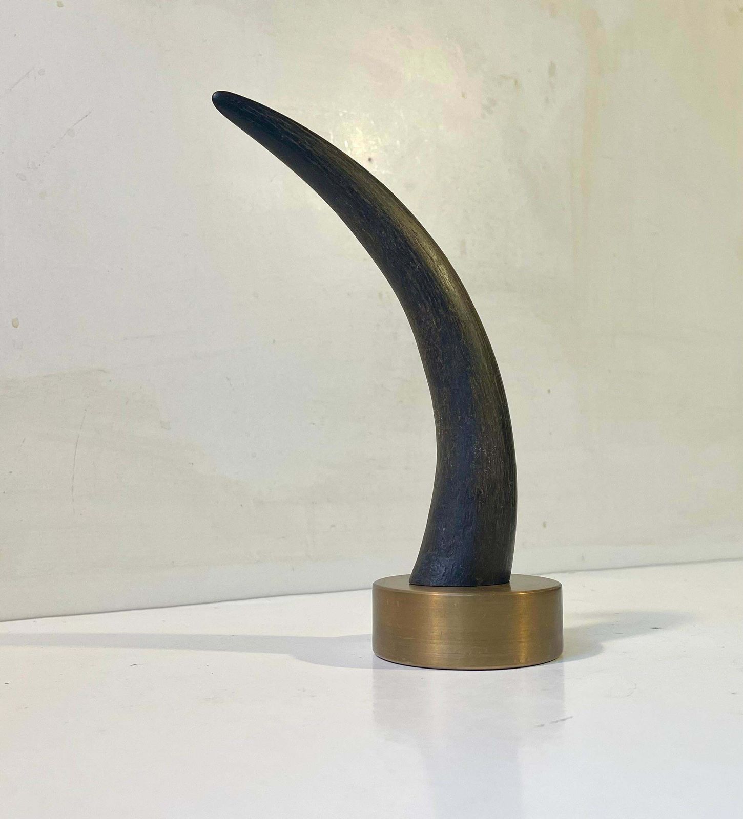 Abstract Brutalist Sculpture In Bronze & Black Horn, 1970s photo furniture