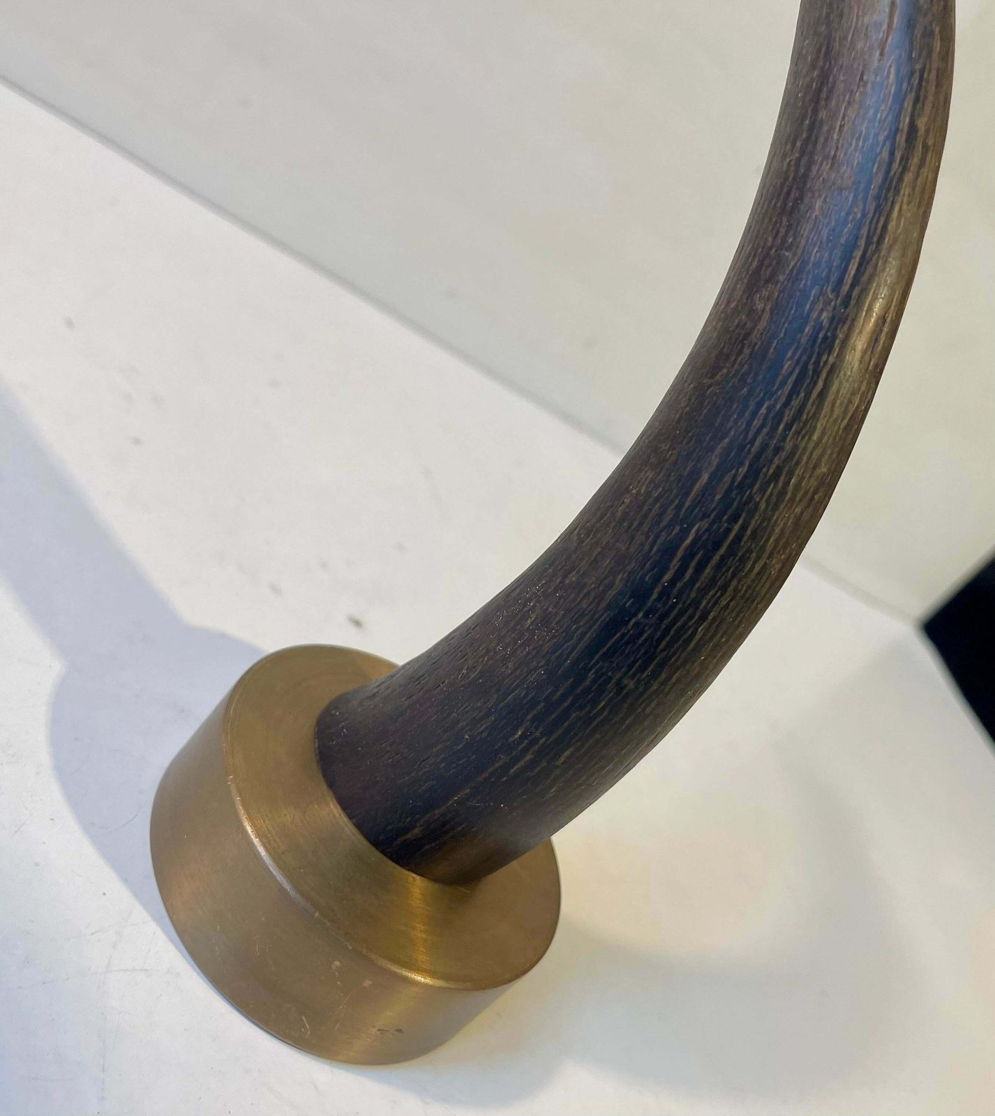 Abstract Brutalist Sculpture In Bronze & Black Horn, 1970s photo 467.0