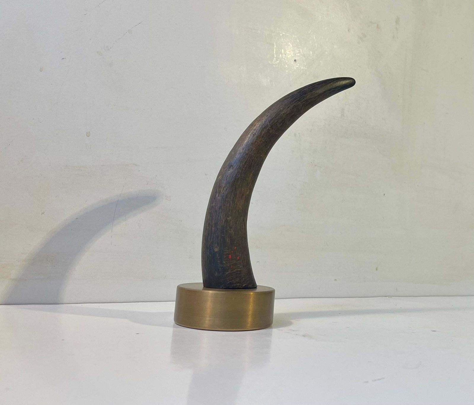 Abstract Brutalist Sculpture In Bronze & Black Horn, 1970s photo buy