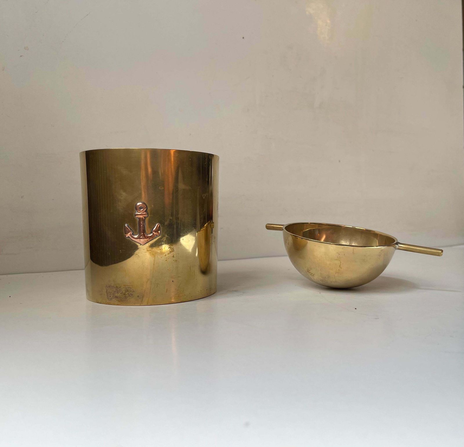 Large Cylinda Line Brass Cigar Ashtray By Arne Jacobsen, 1960s photo 879.0