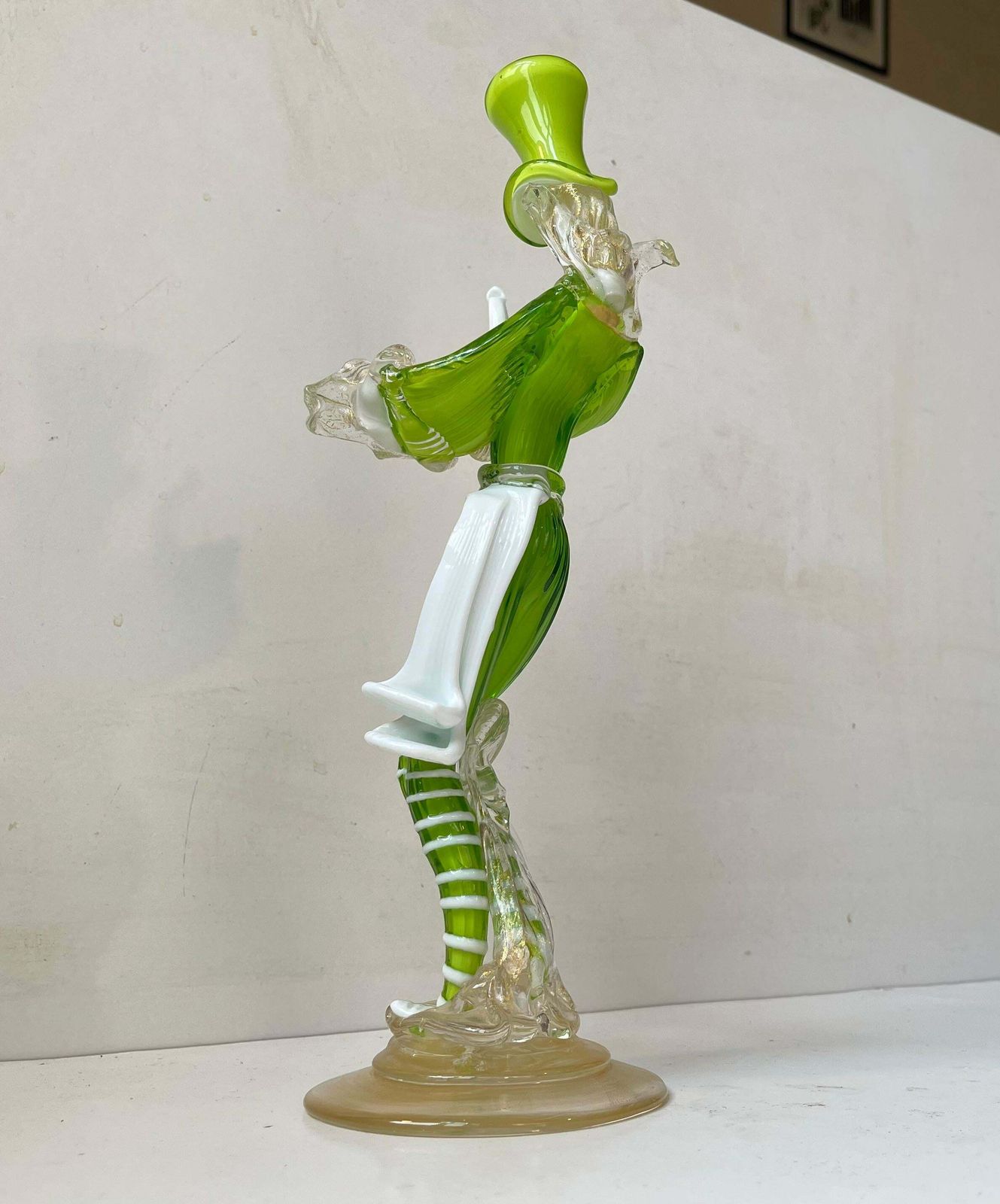 photo for sale Vintage Kelly Green Venetian Murano Glass Dancers By Franco Toffolo, 1960s