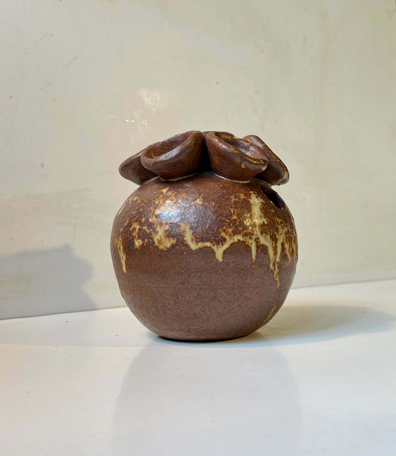Danish Glazed Brutalist Stoneware Vase By Søren Visby, 1970s photo Home Decor
