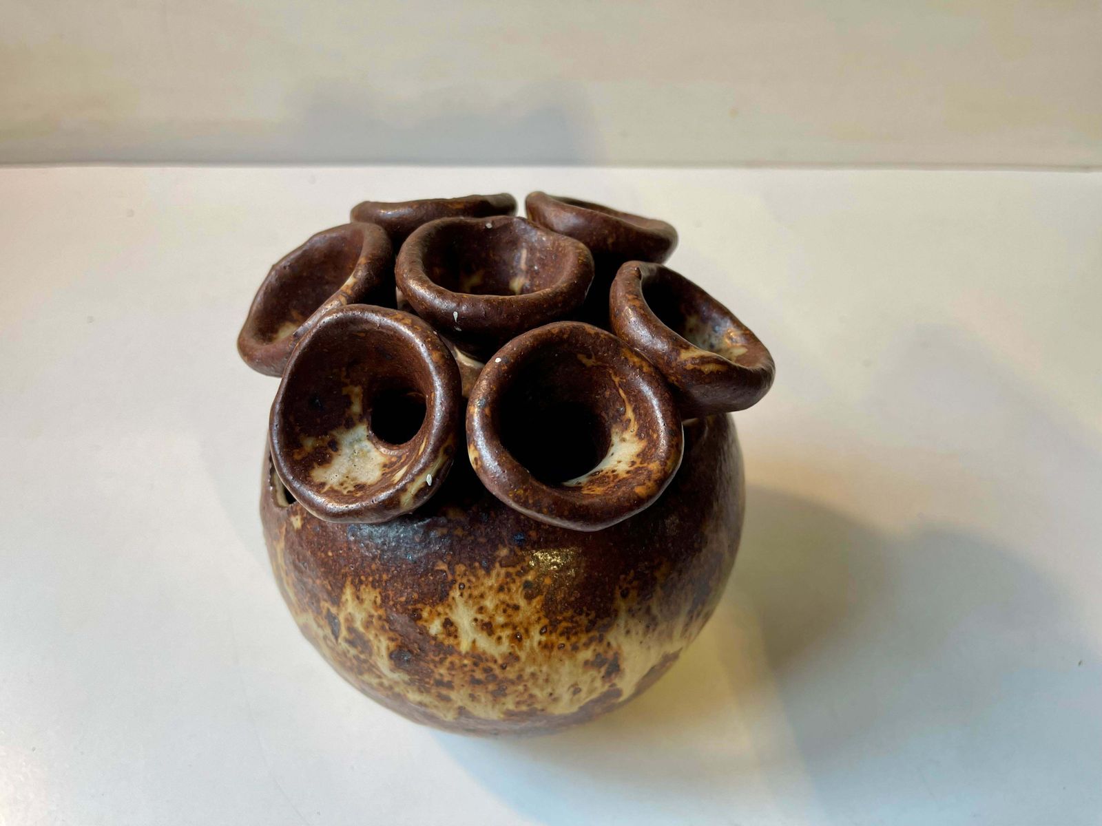 Danish Glazed Brutalist Stoneware Vase By Søren Visby, 1970s photo 246.0