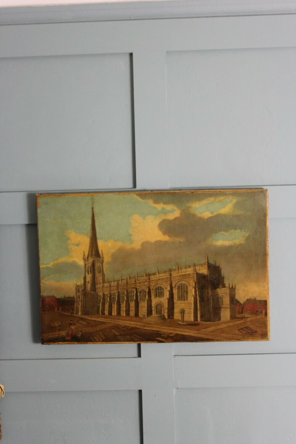 Wakefield Cathedral, Yorkshire – Original Oil Painting Attributed To John Cawthorn photo Art