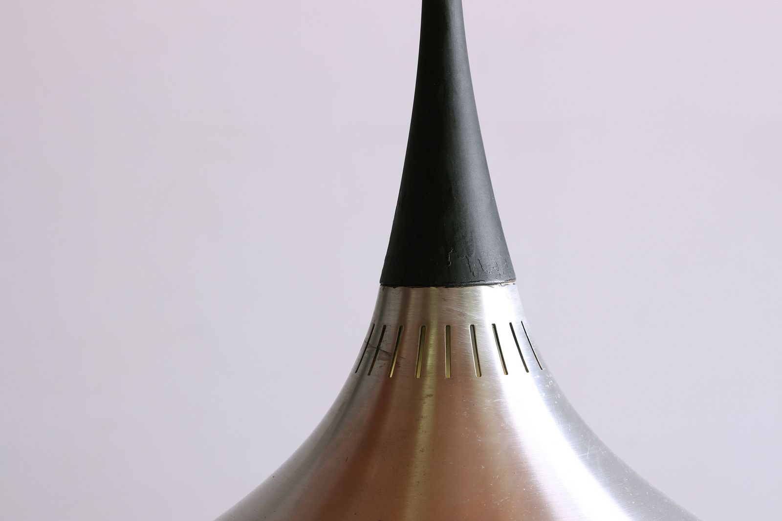 photo furniture Large Danish Chrome Metal Pendant Light, Orient Model By Jo Hammerborg For Fog & Morup 1960.
