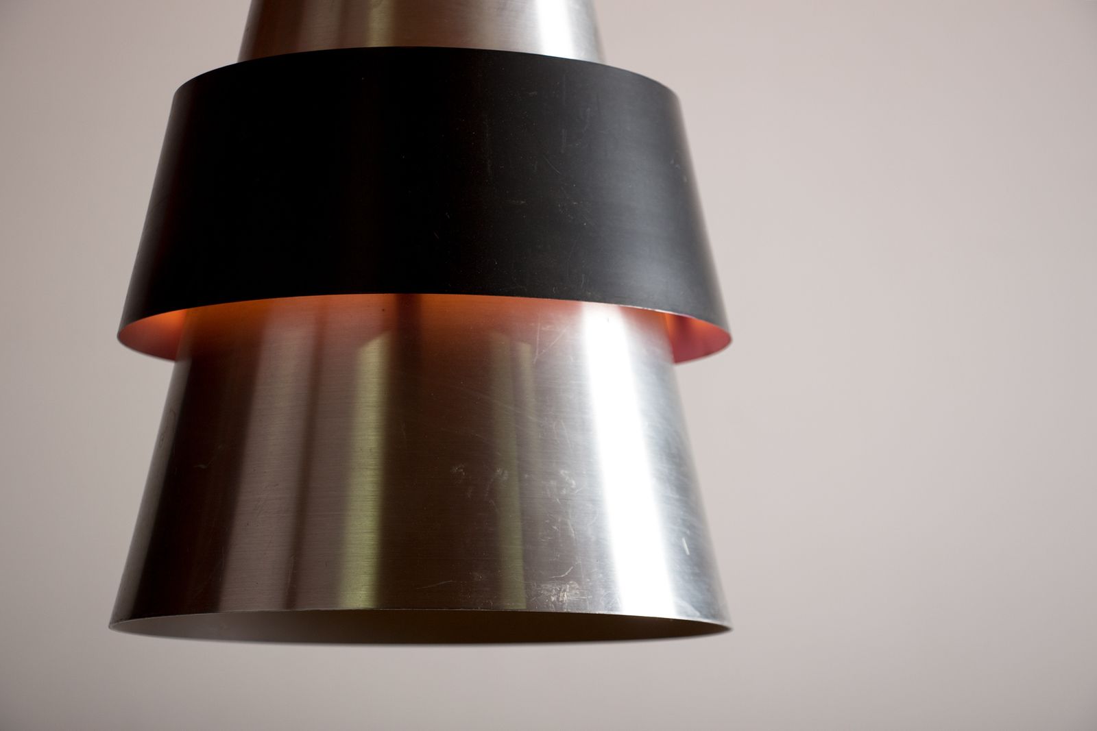 Large Danish Aluminum Pendant Light, Corona Model By Jo Hammerborg For Fog & Mørup 1960. photo buy