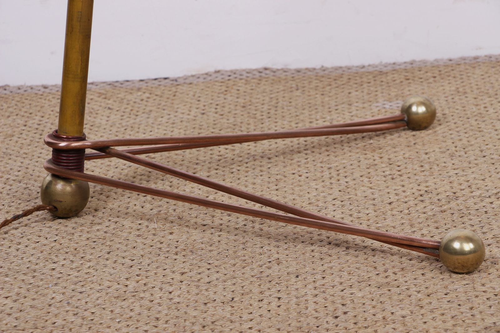 Italian Floor Lamp In Brass With Conical Base, Adjustable In Inclination And Height, Stilnovo 1950 photo buy