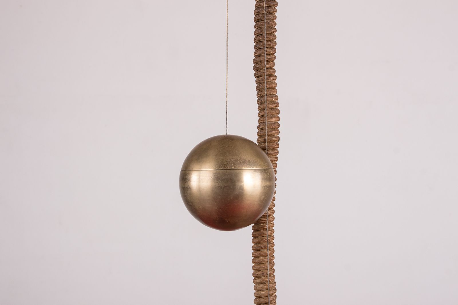 photo furniture Large, Height Adjustable Pendant Light In Glass And Brass, Orion Model By Schwarz And Staff Leuchten 1965