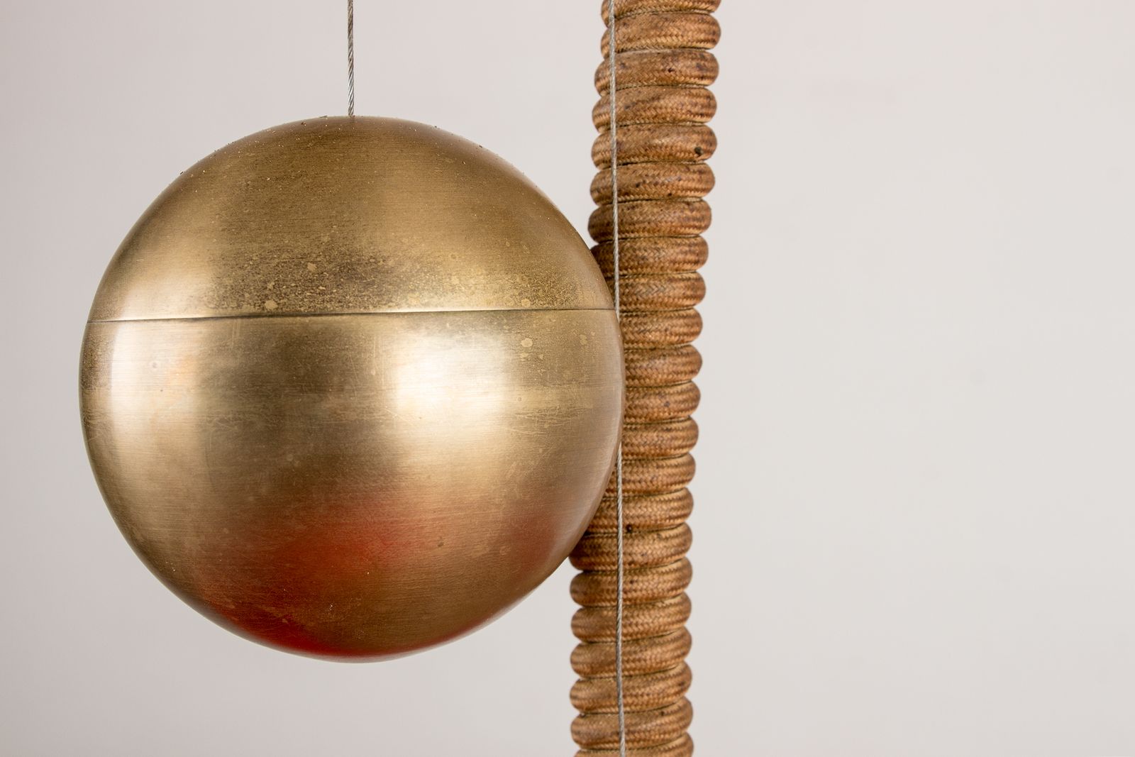 photo for sale Large, Height Adjustable Pendant Light In Glass And Brass, Orion Model By Schwarz And Staff Leuchten 1965