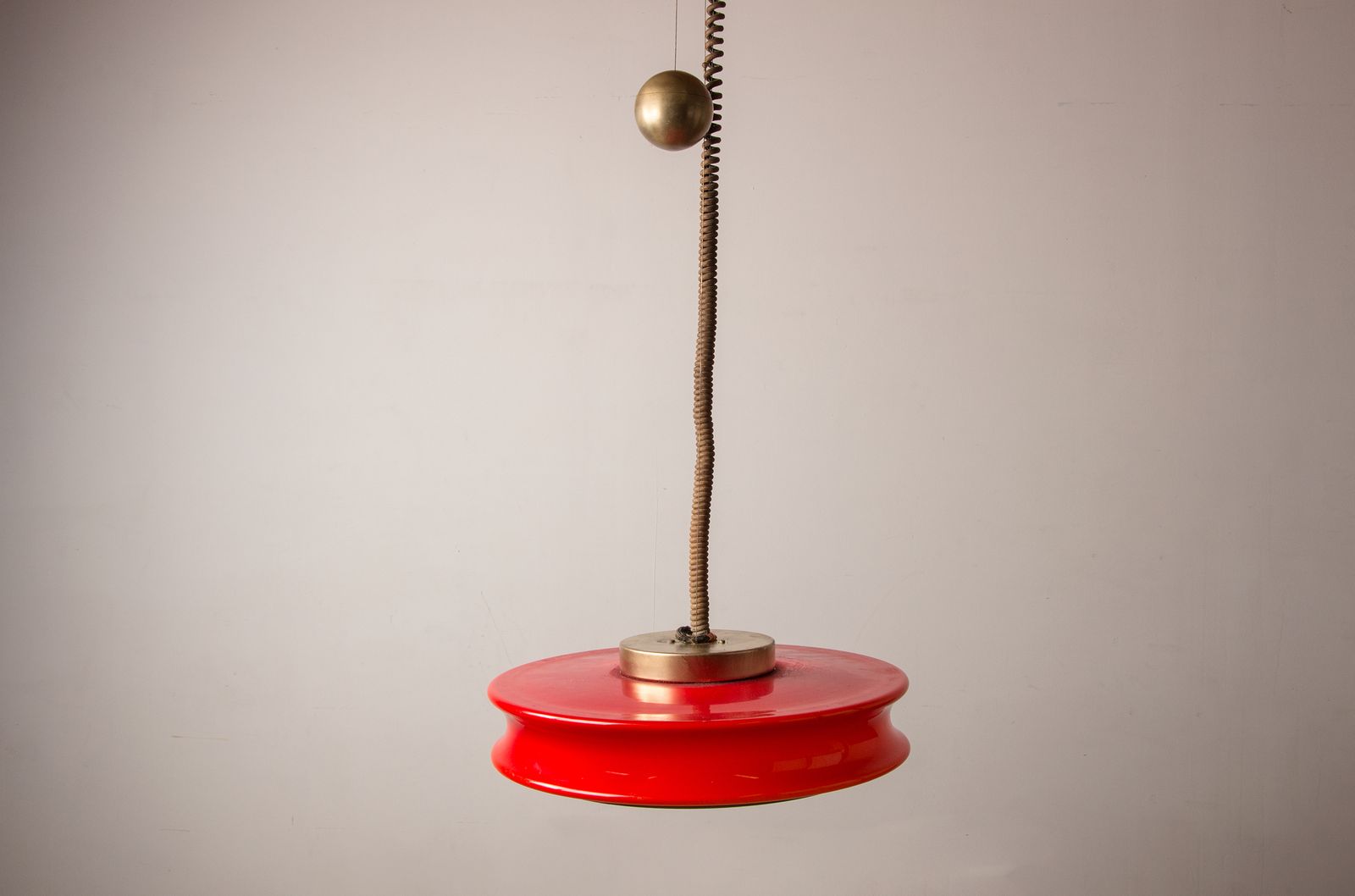 photo buy Large, Height Adjustable Pendant Light In Glass And Brass, Orion Model By Schwarz And Staff Leuchten 1965