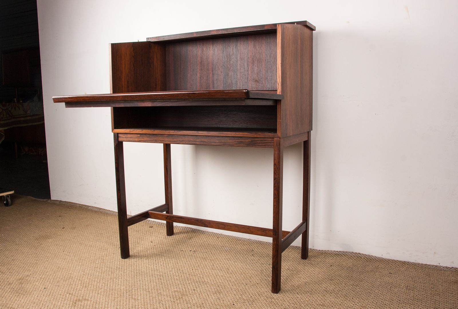 Scriban servant de bar et de secrétaire en palissandre et Formica, par Hans Olsen pour Cs Mobler, 1960 photo vintage