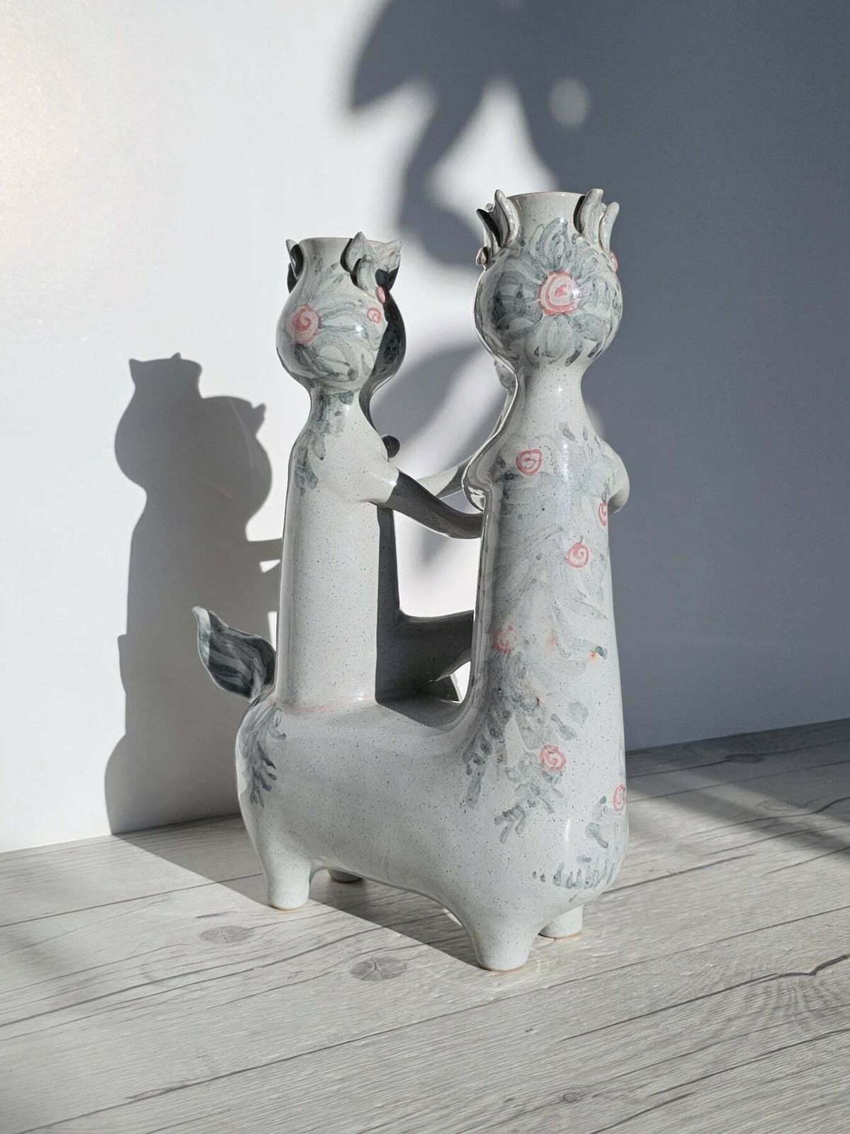 Bjorn Wiinblad, 1959 Centaur And Dryad Candleholder Sculpture, Signed And Monogrammed, V Early, Rare photo vintage