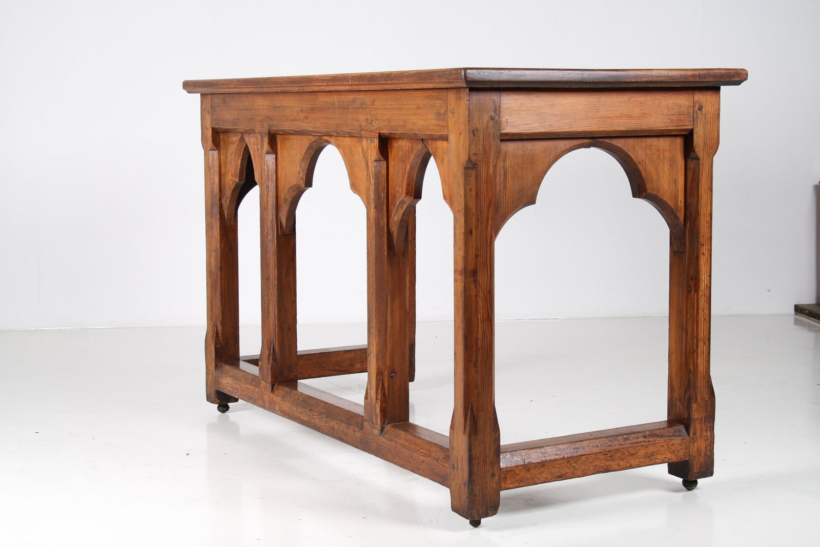 Large Victorian Ecclesiastical Gothic Revival Serving Table, Workstation Desk Or Countertop photo for sale