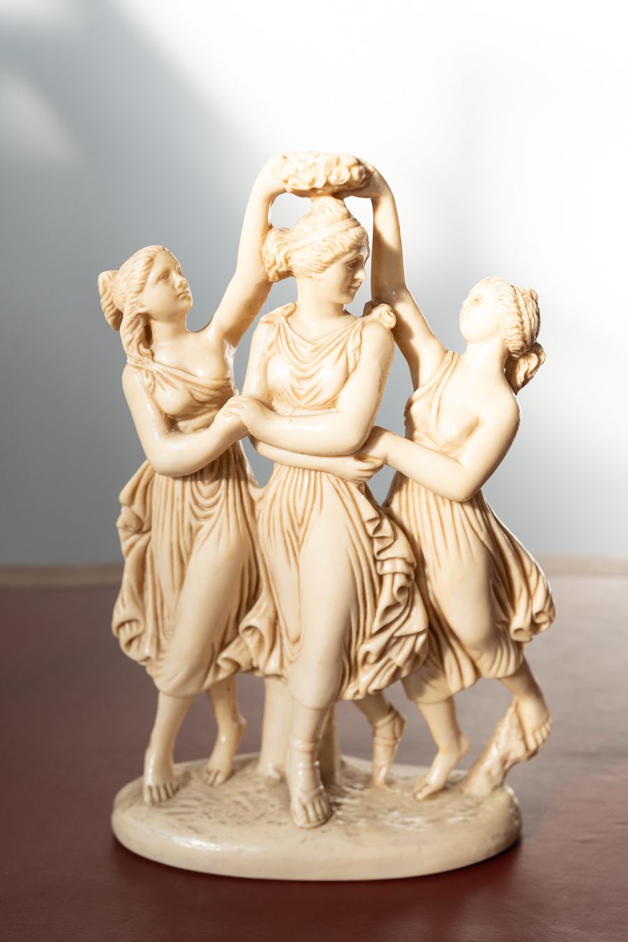 photo for sale Pair Of 1970s/80s Resin Sculptures – Classical Art Figurines In Ivory Finish