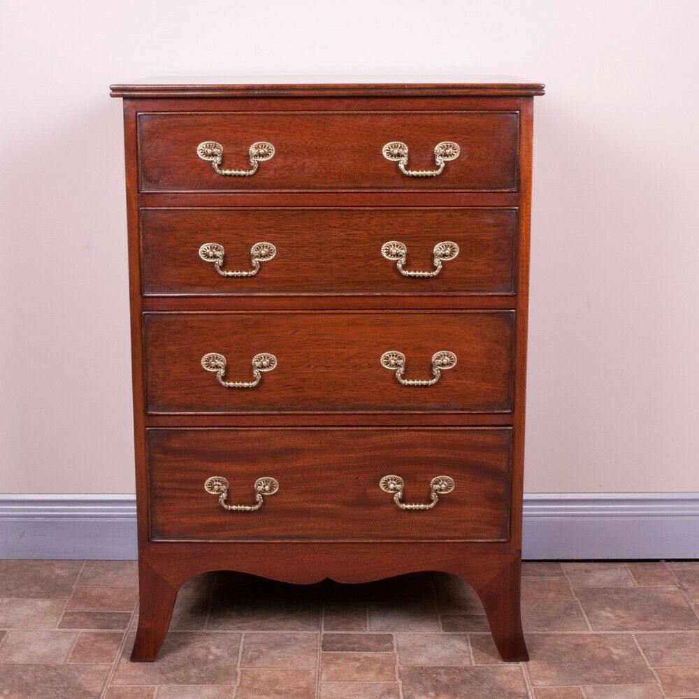 Narrow Mahogany Four Drawer Chest Of Drawers photo furniture