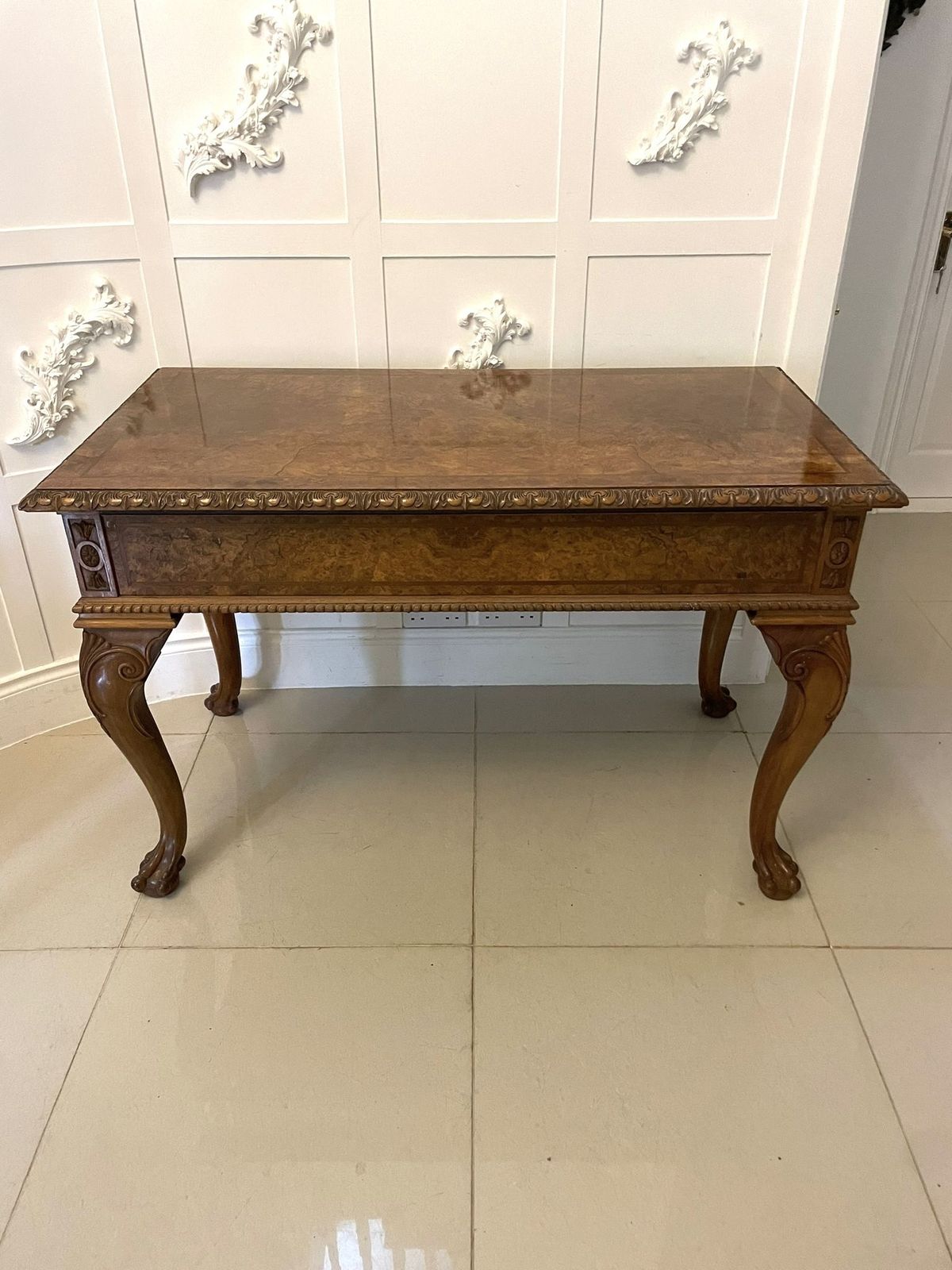 Outstanding Quality Antique Burr Walnut Freestanding Standing Hall Table photo furniture