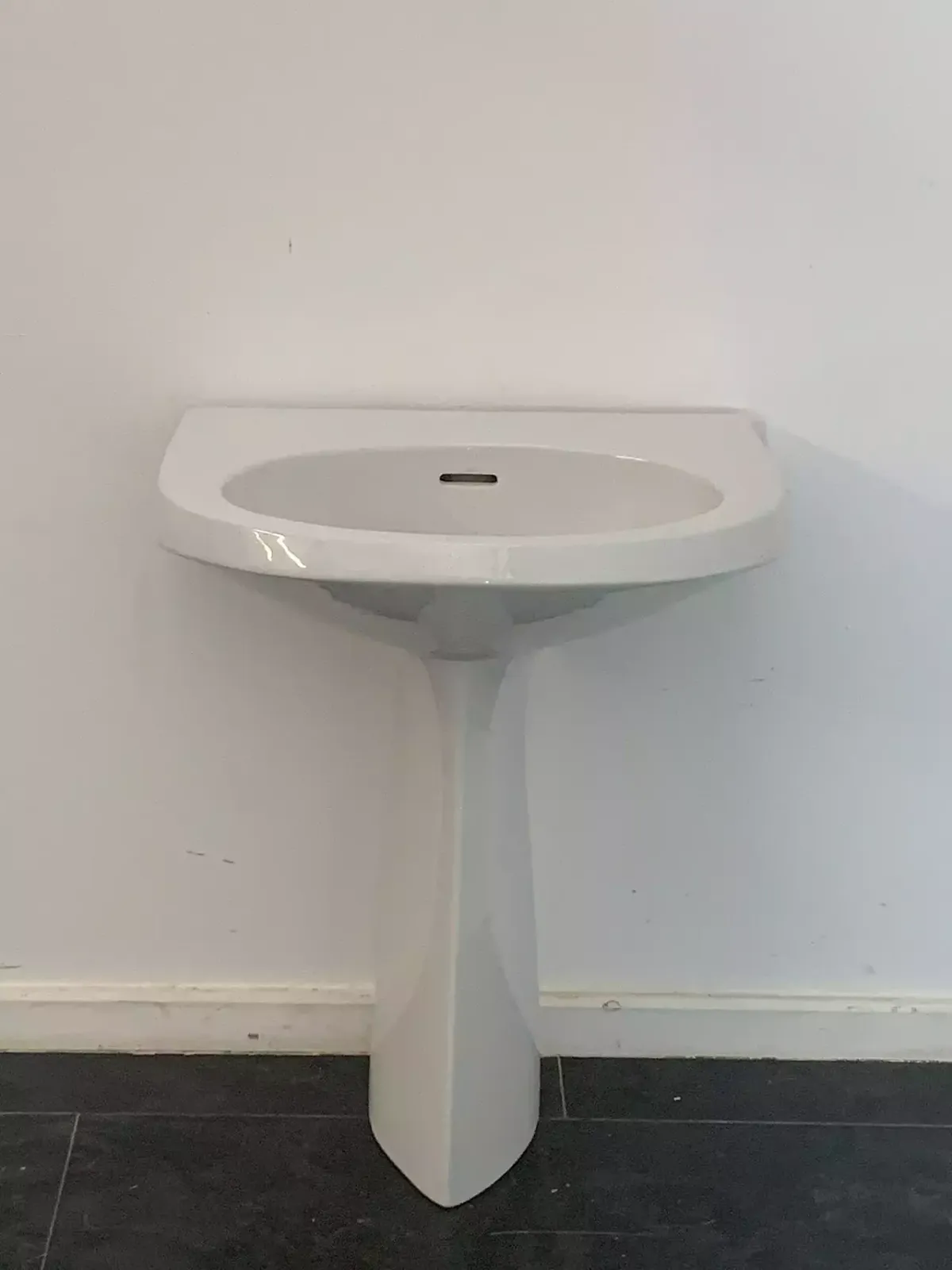 Gio Ponti Washbasin With Pedestal For Ideal Standard, 1960s photo vintage