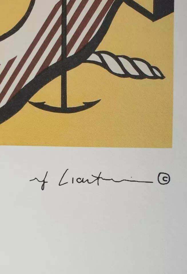 1980s After Roy Lichtenstein "A Bright Night" Limited Edition Lithograph photo vintage
