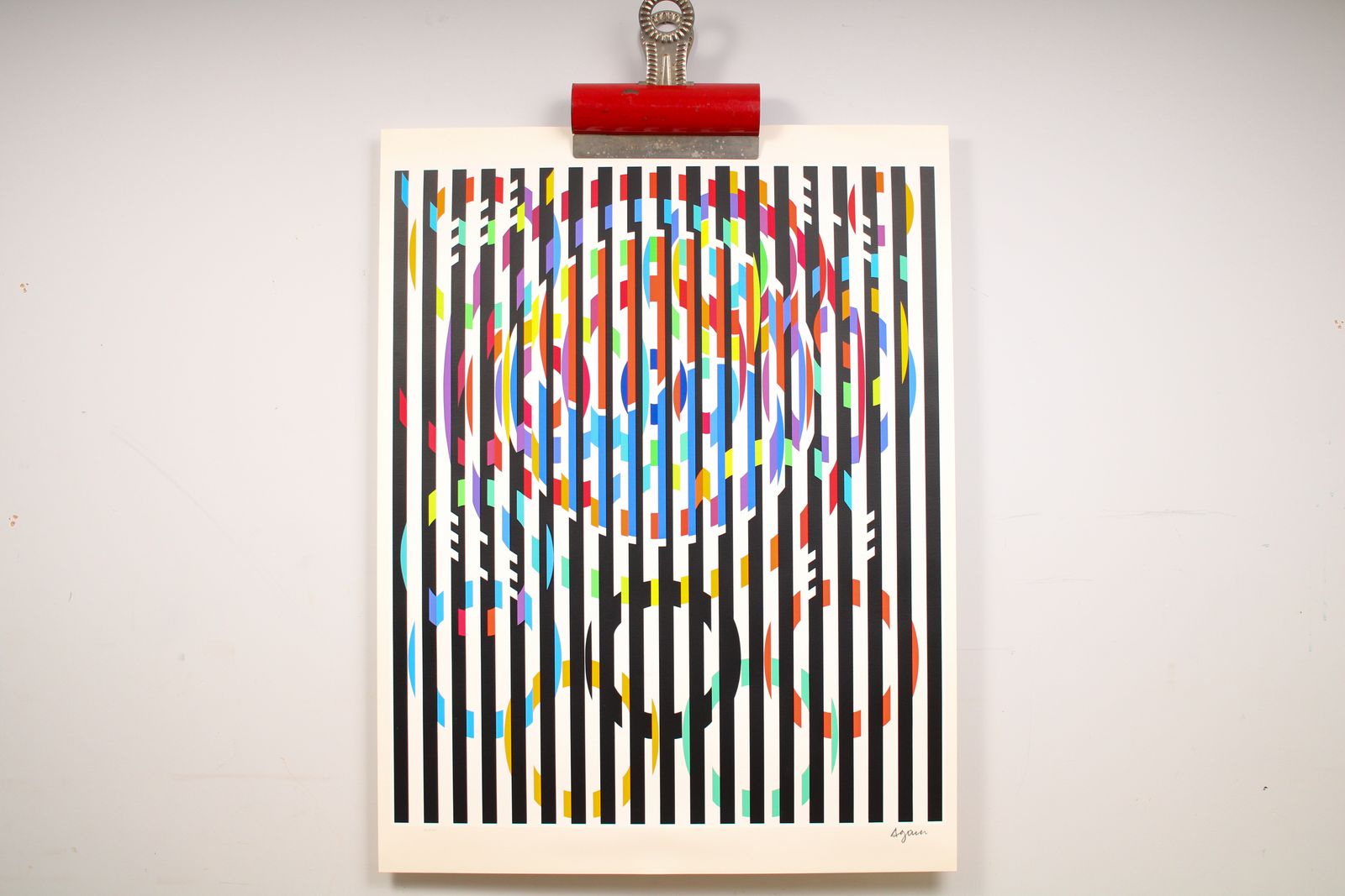 An Original Lithograph By Yaacov Agam 'Message Of Peace 1988 Olympics'