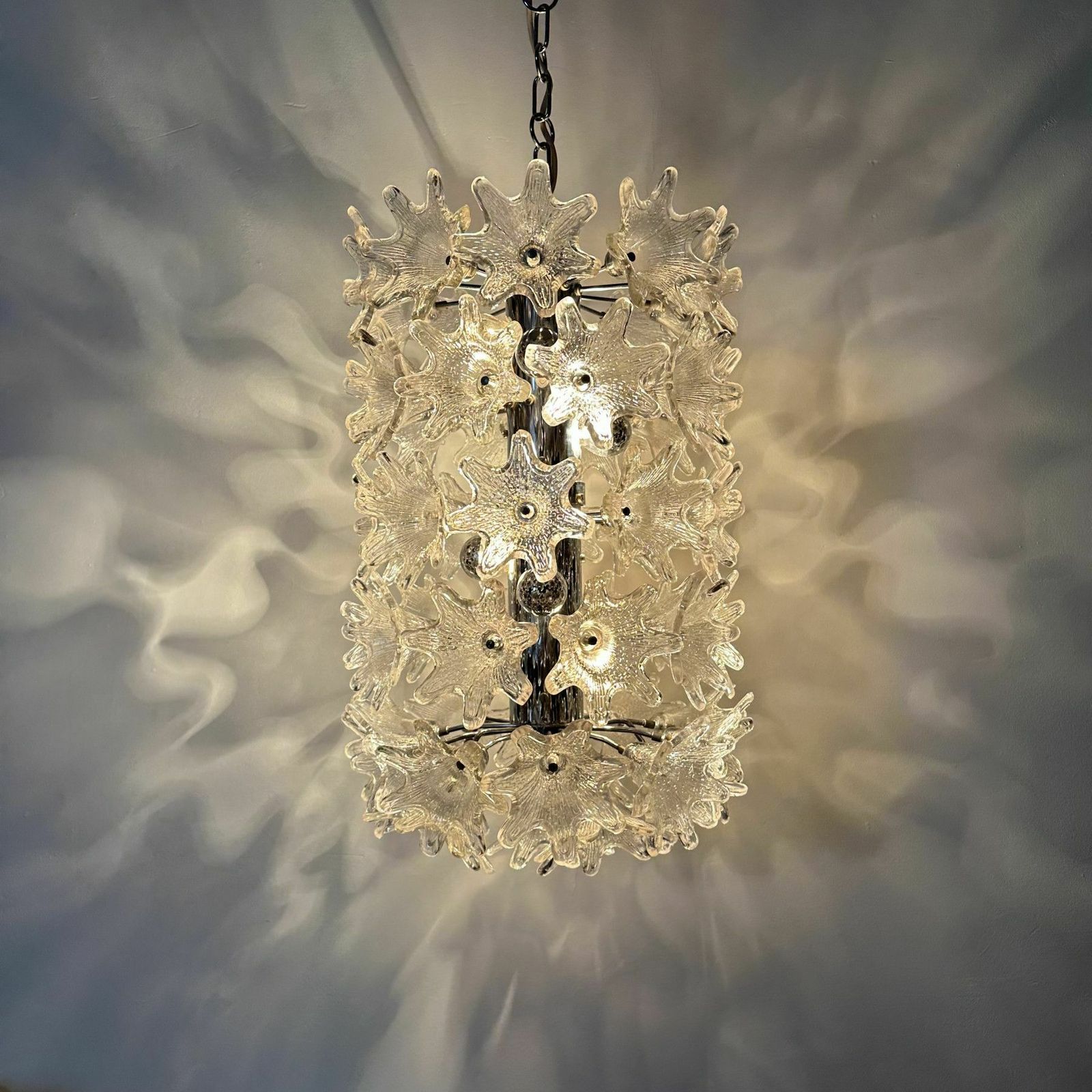 Spectacular Murano Glass Flower Chandelier By Venini For Veart, Italy 1970s photo furniture