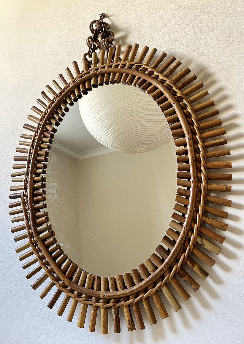Vintage Franco Albini For Bonacina Bamboo Mirror